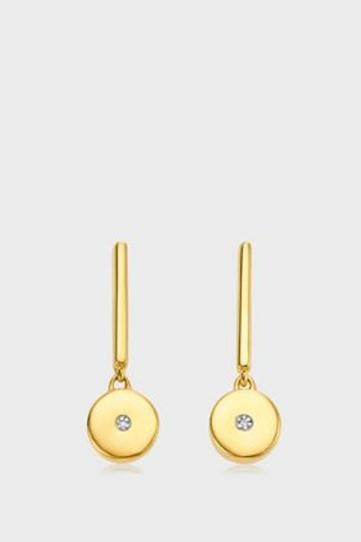 Monica Vinader Linear Solo Drop Diamond Earrings In Y Gold