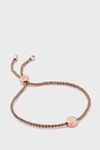 Monica Vinader Rose Gold Plated Vermeil Silver Linear Solo Diamond Cord Friendship Bracelet In R Gold