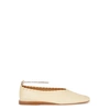 Jil Sander 10mm Metal Ankle Stitched Leather Flats