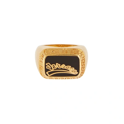 Versace Gold-tone Enamelled Ring