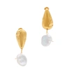 ALIGERHI FEAR AND THE DESIRE GOLD-PLATED DROP EARRINGS