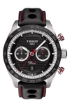 TISSOT PRS516 AUTOMATIC CHRONOGRAPH LEATHER STRAP WATCH, 45MM,T1004271605100