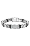 Lagos Sterling Silver Black Caviar Rope Bracelet With Diamonds & Black Ceramic In Silver/ Black Ceramic/ Diamond