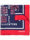 VALENTINO VALENTINO LOGO PRINT SCARF - 蓝色