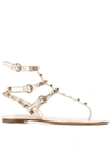 Valentino Rockstud Sandals In Gold