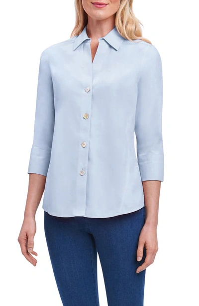 Foxcroft Pandora Non-iron Cotton Shirt In Blue Wave