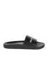 Balenciaga Pool Rubber Slide Sandals In Black