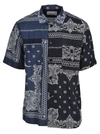 Sacai Bandana Print Shirt In Navy Bandana Print