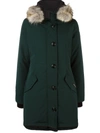 CANADA GOOSE CANADA GOOSE BUTTONED PARKA COAT - GREEN