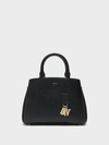 Dkny Paige Leather Large Satchel, Created For Macy's In Black