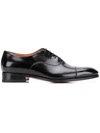 Santoni Lace-up Leather Derby Shoes In Black