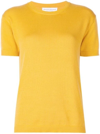 Alexandra Golovanoff Andre Cashmere T-shirt Jumper In Yellow