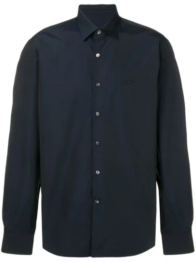 Ferragamo Long-sleeve Fitted Shirt In Blue