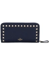 Valentino Rockstud-embellishment Zip-fastening Wallet In Blue