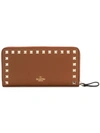 VALENTINO GARAVANI VALENTINO VALENTINO GARAVANI ROCKSTUD WALLET - 棕色