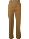 Aspesi Cropped Slim-fit Trousers In Brown