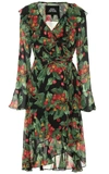MARC JACOBS CHERRY-PRINT CREPE WRAPPED DRESS,10800846