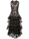 OSCAR DE LA RENTA RUFFLED MIDI DRESS