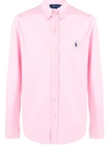 Polo Ralph Lauren Gingham Check Embroidered Logo Shirt In Pink