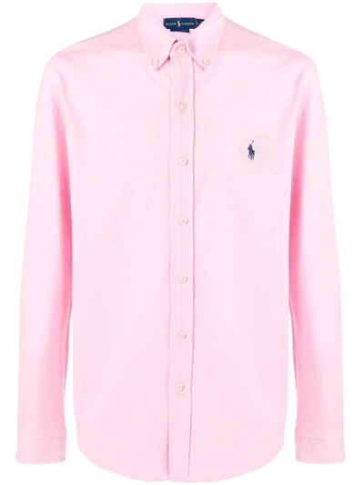 Polo Ralph Lauren Logo刺绣排扣衬衫 - 粉色 In Pink