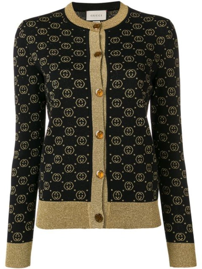 Gucci Long-sleeve Fine-wool Cardigan In Black