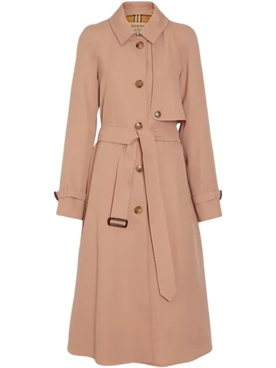 Burberry Cinderford Belted Wool Trench Coat In Brown