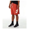 NIKE MEN'S SPORTSWEAR ALUMNI FLEECE SHORTS, ORANGE,5576862