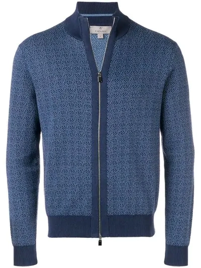 Canali Zip Front Cardigan - Blue