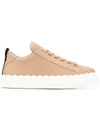 CHLOÉ CHLOÉ LAUREN LACE-UP SNEAKERS - 棕色