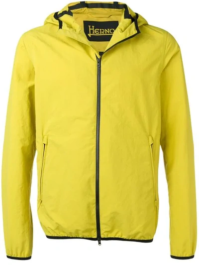 Herno Hooded Lightweight Jacket In Yellow