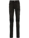 AMIRI REPAIR DISTRESSED SLIM FIT DENIM JEANS