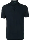 Zanone Short-sleeved Cotton Polo Shirt In Blue