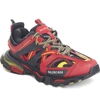 Balenciaga 50mm Track Mesh Running Sneakers In Bordeaux/ Yellow
