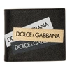 DOLCE & GABBANA DOLCE AND GABBANA 黑色 AND 金色徽标贴带双折钱包