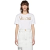 VERSACE VERSACE WHITE GOLD LOGO T-SHIRT