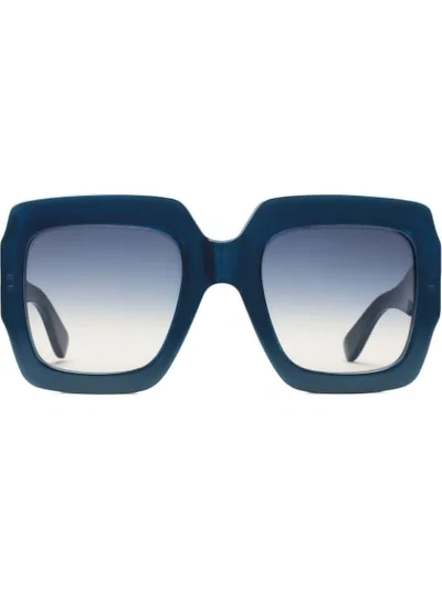 Gucci Square Shaped Sunglasses In Blue