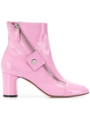 CASADEI SIDE ZIP ANKLE BOOTS