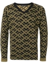 VERSACE PRINTED KNIT SWEATER