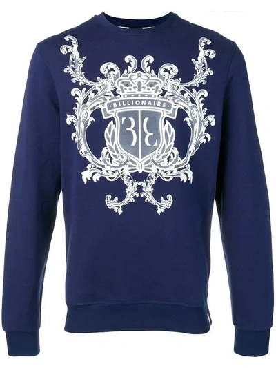 Billionaire Baroque Logo Sweatshirt In Blue