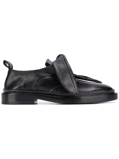 Jil Sander Black Bow Toe Leather Oxfords