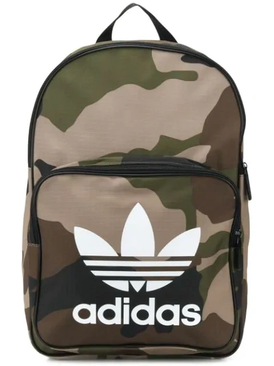 Adidas Originals Adidas Trefoil Camouflage Backpack - 绿色 In Green