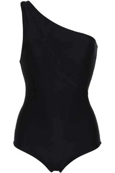 Mikoh Woman One-shoulder Cutout Swimsuit Black