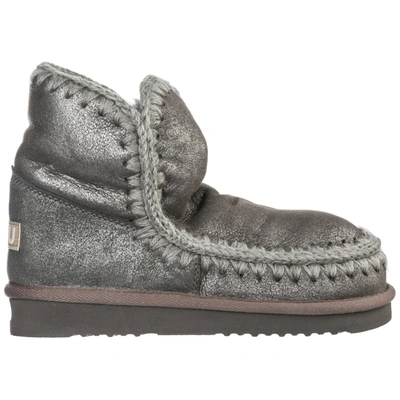 Mou Women's Suede Ankle Boots Booties Eskimo 18 In Grey