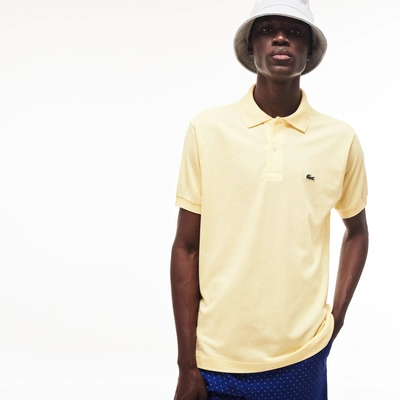 Lacoste Classic Fit Short Sleeve Pique Polo Shirt In Light Yellow