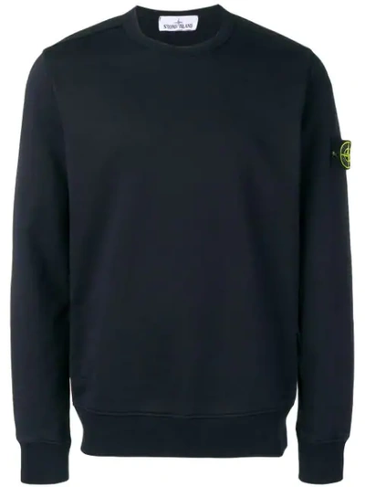 Stone Island Long-sleeve Fitted Sweater In Blue