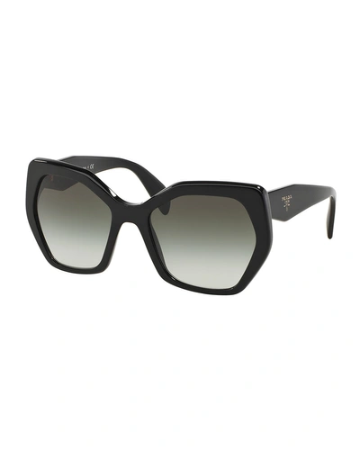 Prada Heritage Angled Butterfly Sunglasses In Havana