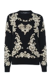 DOLCE & GABBANA Floral-Embroidered Wool Sweater ,GX399ZJAVNYN0000