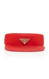 PRADA LOGO-APPLIQUÃ©D PVC AND SHELL VISOR,710360