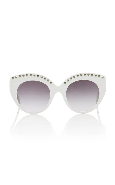 Alaia Sunglasses Le Vienne Cat-eye Studded Acetate Sunglasses In White
