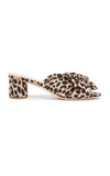 Loeffler Randall Emilia Bow-detailed Leopard-print Plissé-lamé Mules In Animal